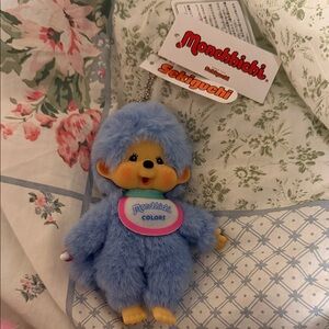 Monchhichi Blue Plush bag charm